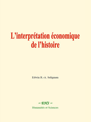 cover image of L'interprétation économique de l'histoire